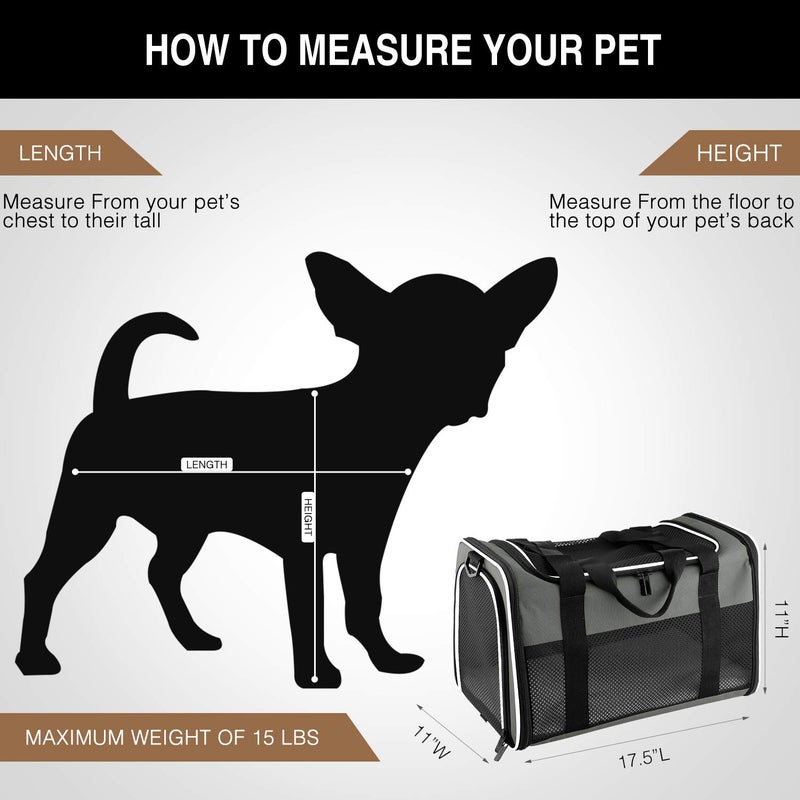 Akinerri Cat Carrier - Portable Foldable Dog Pet Carrier, Soft-Sided Pet Bag up to 15 Lbs, Airline Approved Travel Puppy Carrier - Image 2
